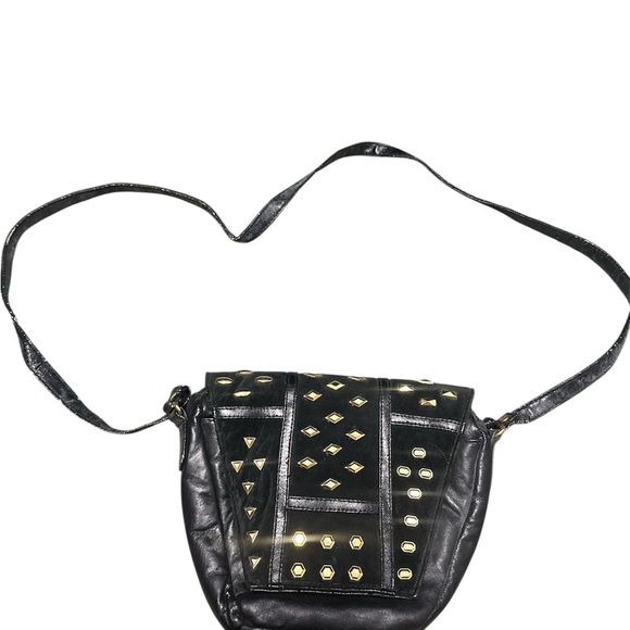 Handbags - Black Studded Shoulder Bag
